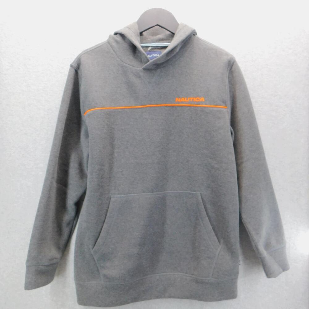 NWT Nautica Gray Pullover Hoodie -  With  Pocket - Youth Size 18/20